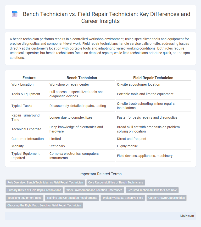 Bench Technician vs. Field Repair Technician: Key Differences and Career Insights
