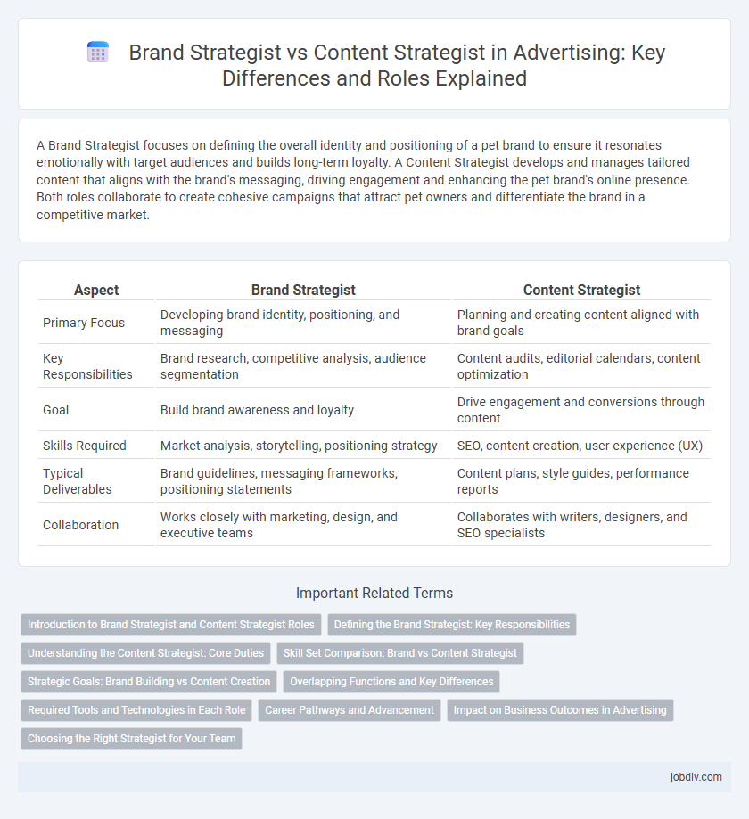 Brand Strategist vs Content Strategist in Advertising: Key Differences and Roles Explained