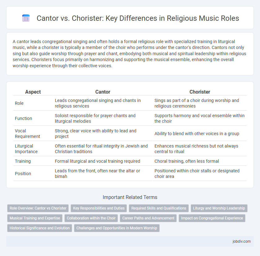 Cantor vs. Chorister: Key Differences in Religious Music Roles