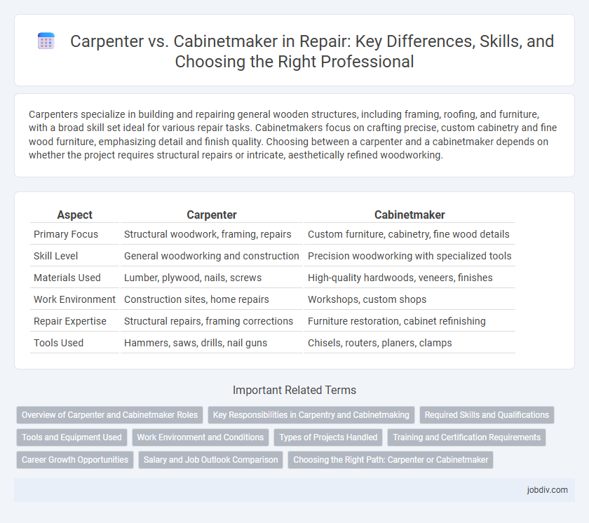 Carpenter vs. Cabinetmaker in Repair: Key Differences, Skills, and Choosing the Right Professional