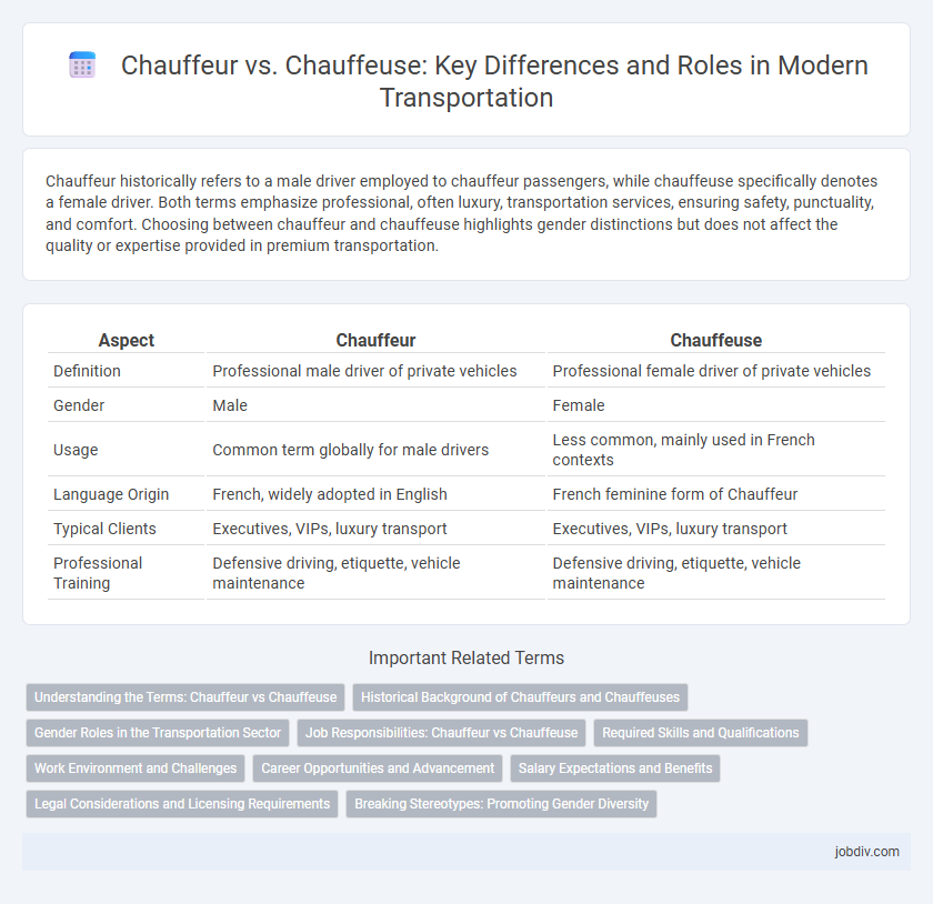 Chauffeur vs. Chauffeuse: Key Differences and Roles in Modern Transportation