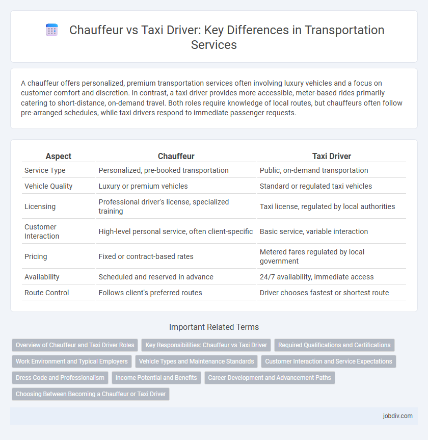 Chauffeur vs Taxi Driver: Key Differences in Transportation Services