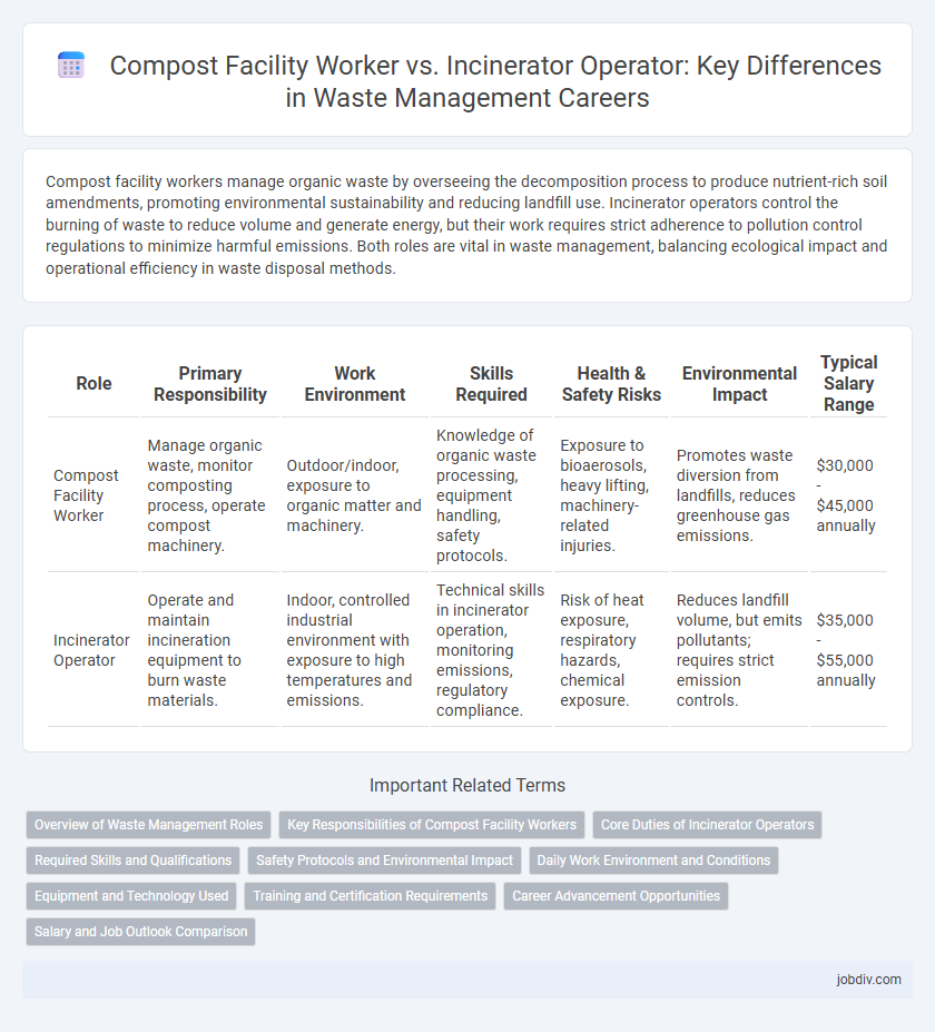 Compost Facility Worker vs. Incinerator Operator: Key Differences in Waste Management Careers