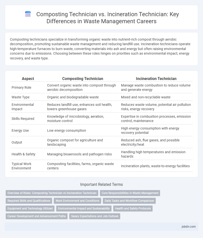 Composting Technician vs. Incineration Technician: Key Differences in Waste Management Careers