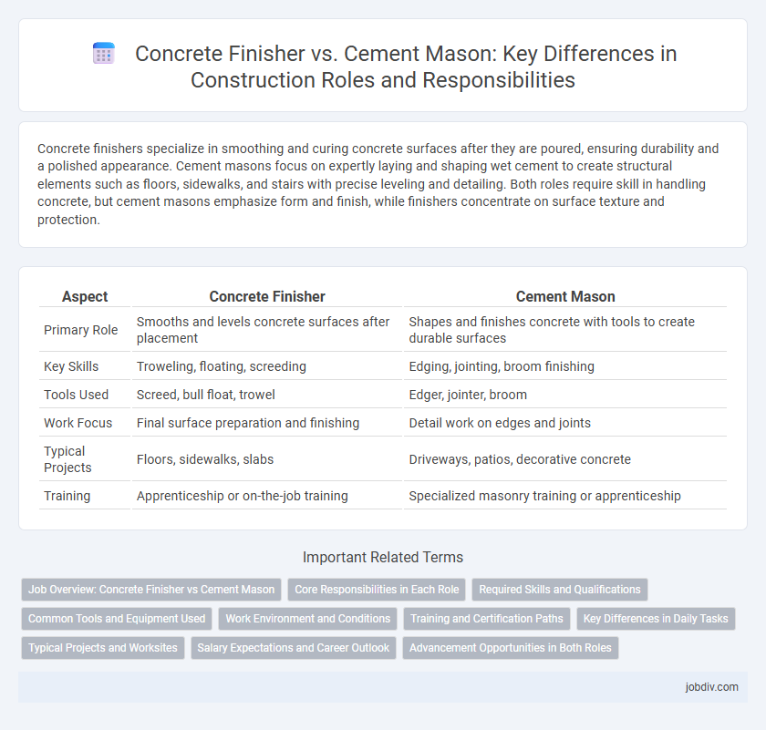 Concrete Finisher vs. Cement Mason: Key Differences in Construction Roles and Responsibilities