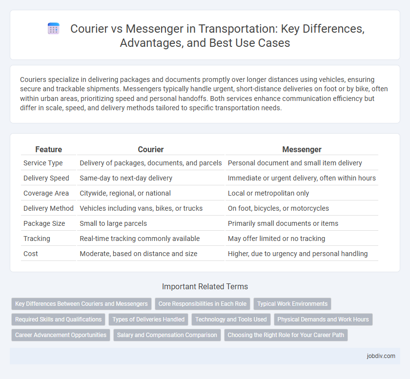 Courier vs Messenger in Transportation: Key Differences, Advantages, and Best Use Cases