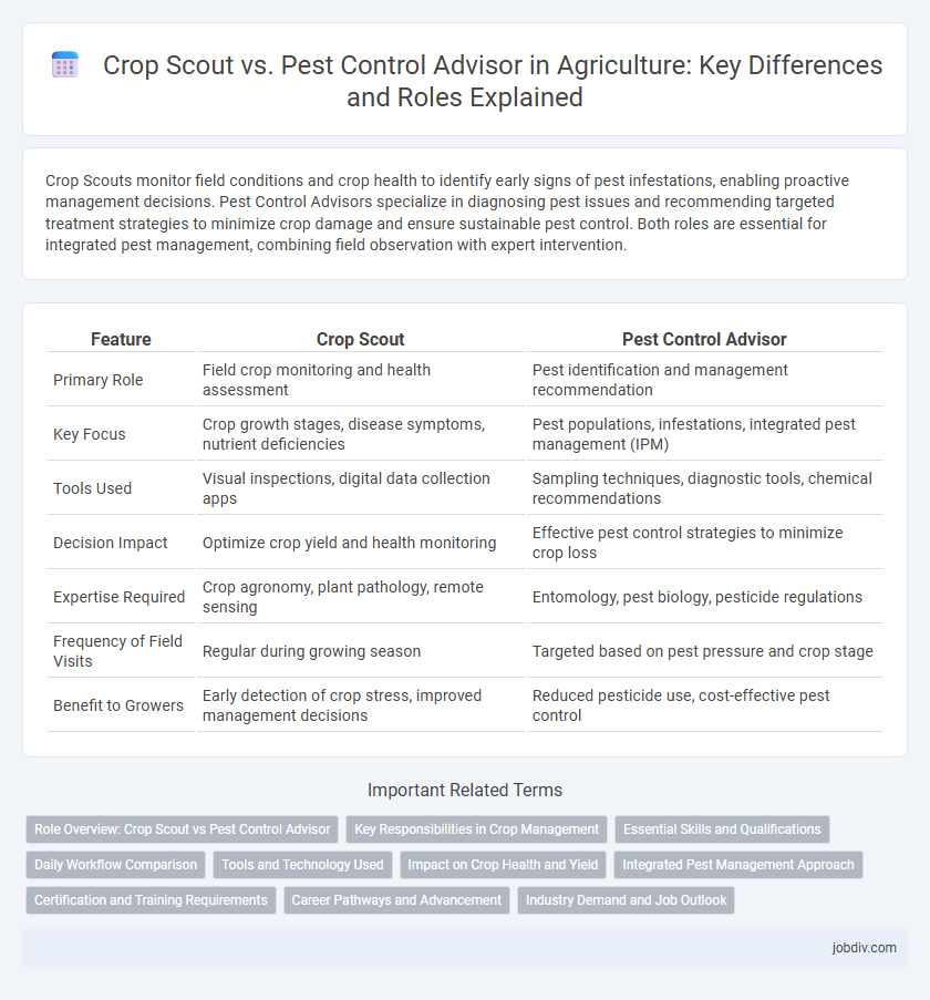 Crop Scout vs. Pest Control Advisor in Agriculture: Key Differences and Roles Explained