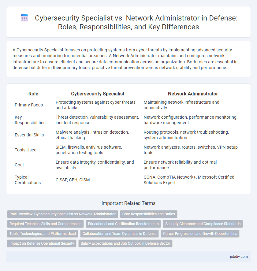 Cybersecurity Specialist vs. Network Administrator in Defense: Roles, Responsibilities, and Key Differences