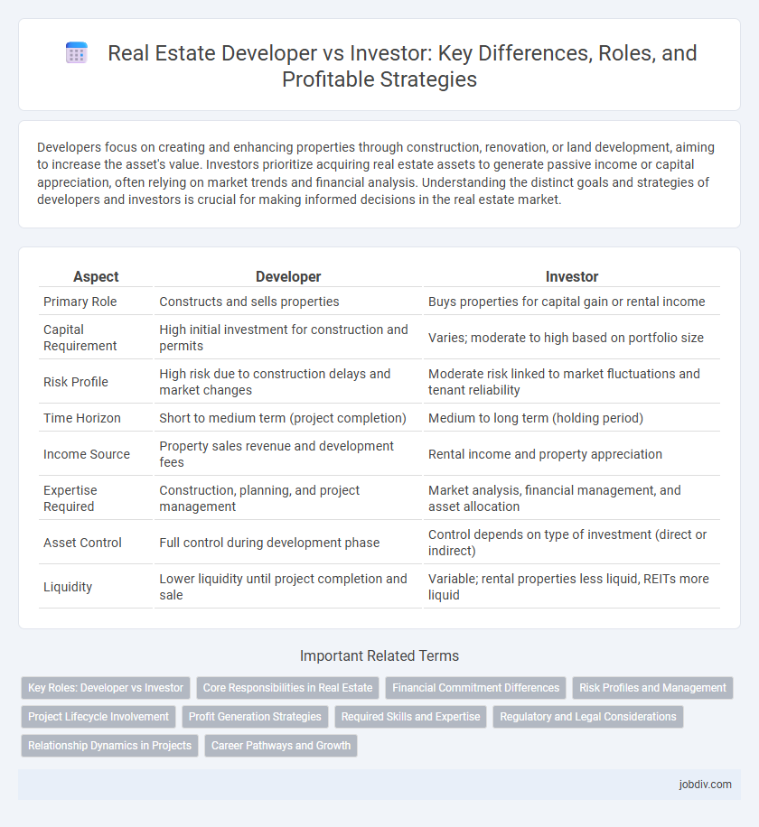 Real Estate Developer vs Investor: Key Differences, Roles, and Profitable Strategies