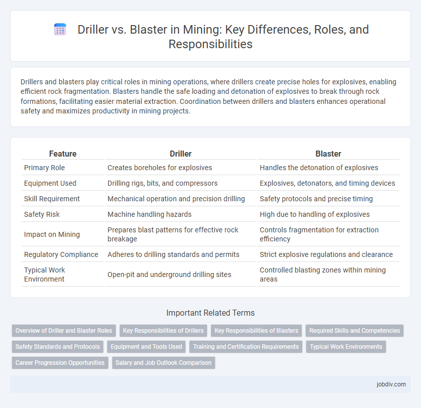 Driller vs. Blaster in Mining: Key Differences, Roles, and Responsibilities