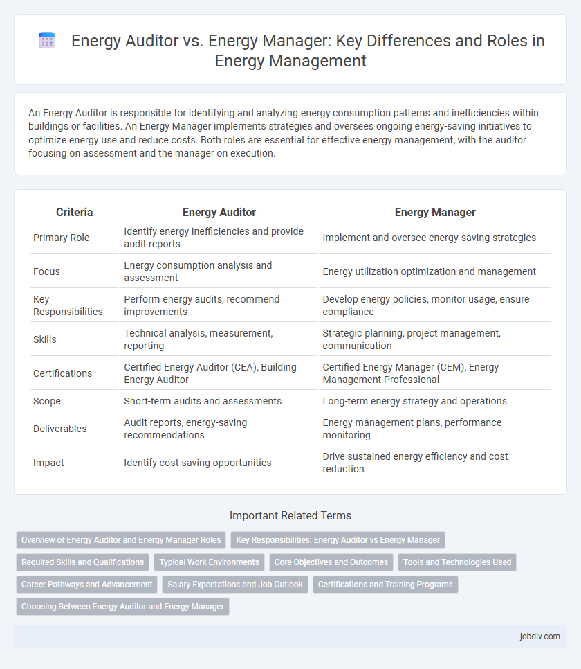 Energy Auditor vs. Energy Manager: Key Differences and Roles in Energy Management