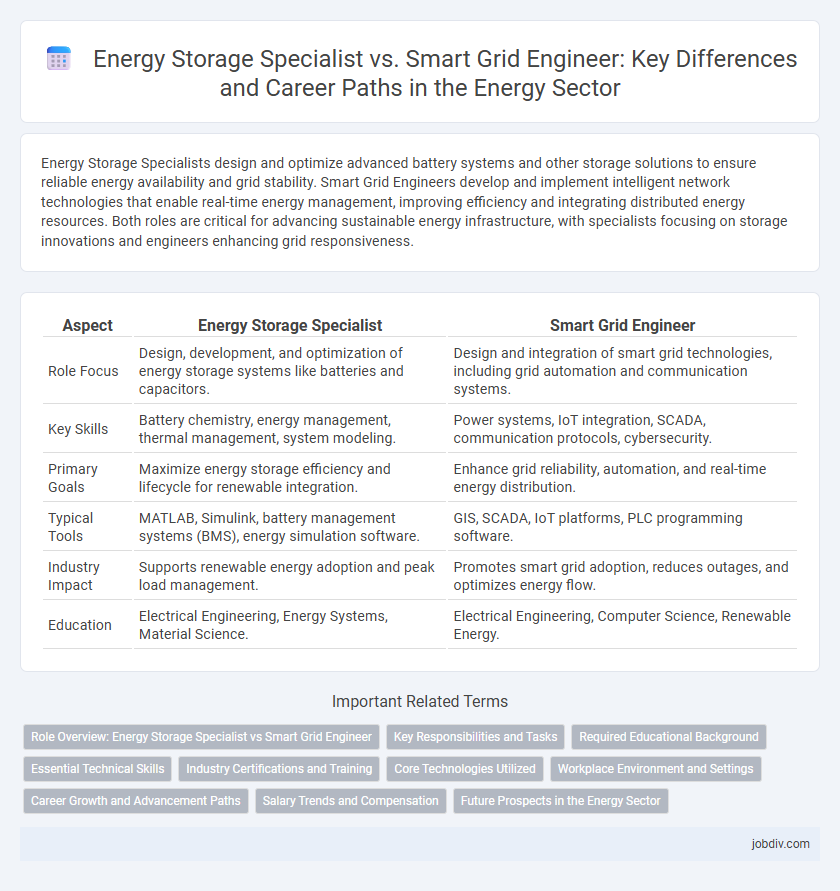 Energy Storage Specialist vs. Smart Grid Engineer: Key Differences and Career Paths in the Energy Sector