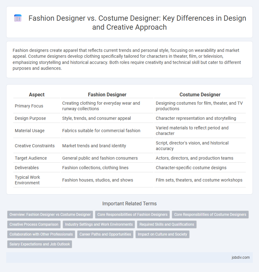 Fashion Designer vs. Costume Designer: Key Differences in Design and Creative Approach