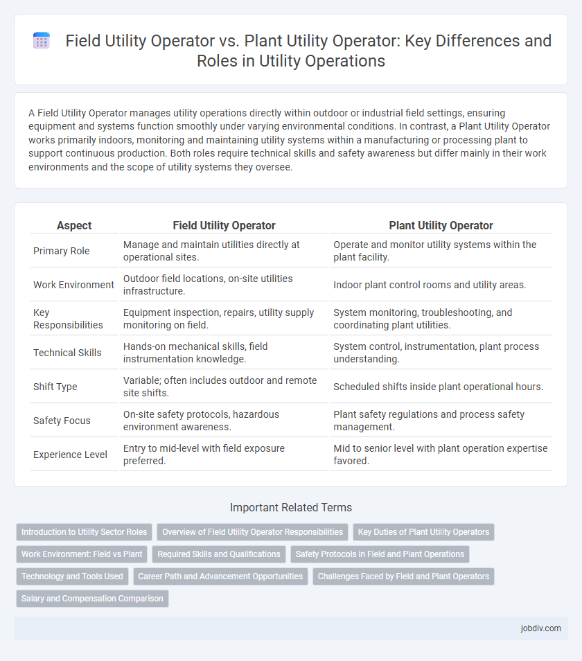 Field Utility Operator vs. Plant Utility Operator: Key Differences and Roles in Utility Operations
