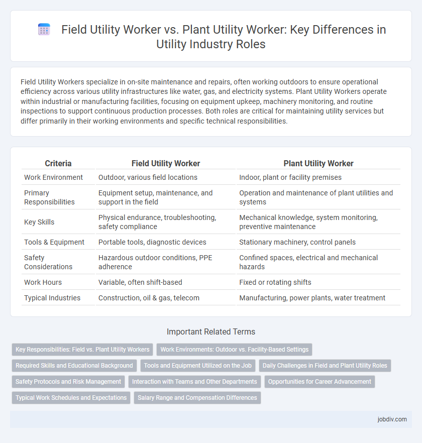 Field Utility Worker vs. Plant Utility Worker: Key Differences in Utility Industry Roles