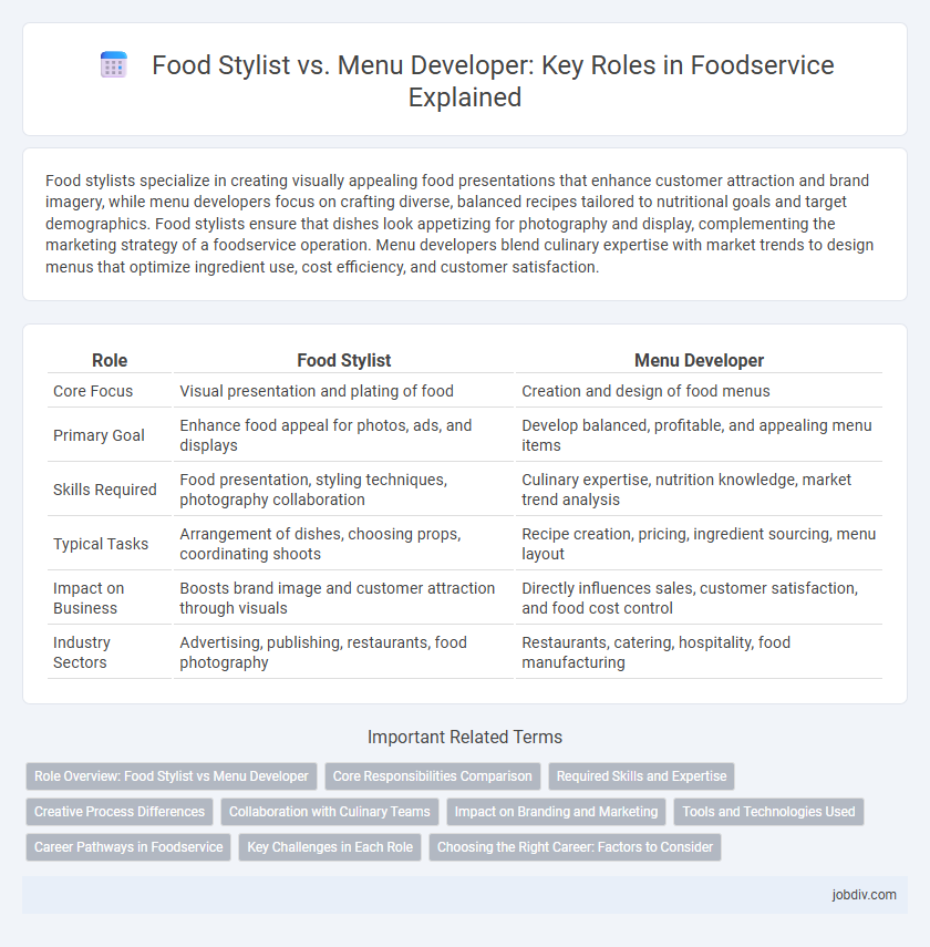 Food Stylist vs. Menu Developer: Key Roles in Foodservice Explained