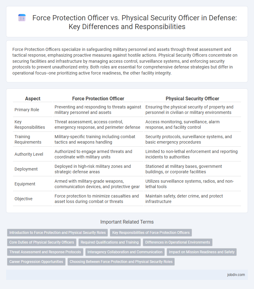 Force Protection Officer vs. Physical Security Officer in Defense: Key Differences and Responsibilities