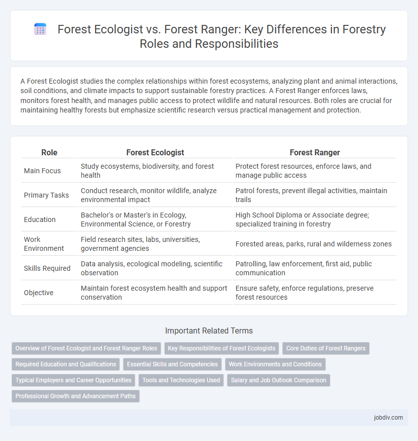 Forest Ecologist vs. Forest Ranger: Key Differences in Forestry Roles and Responsibilities