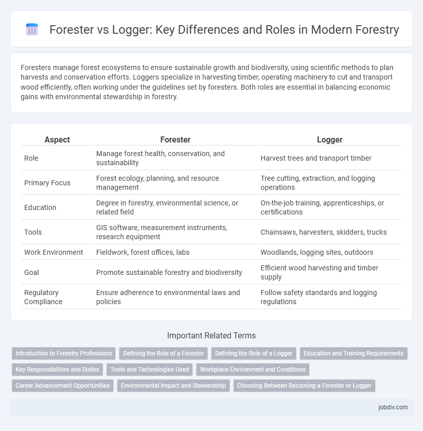 Forester vs Logger: Key Differences and Roles in Modern Forestry
