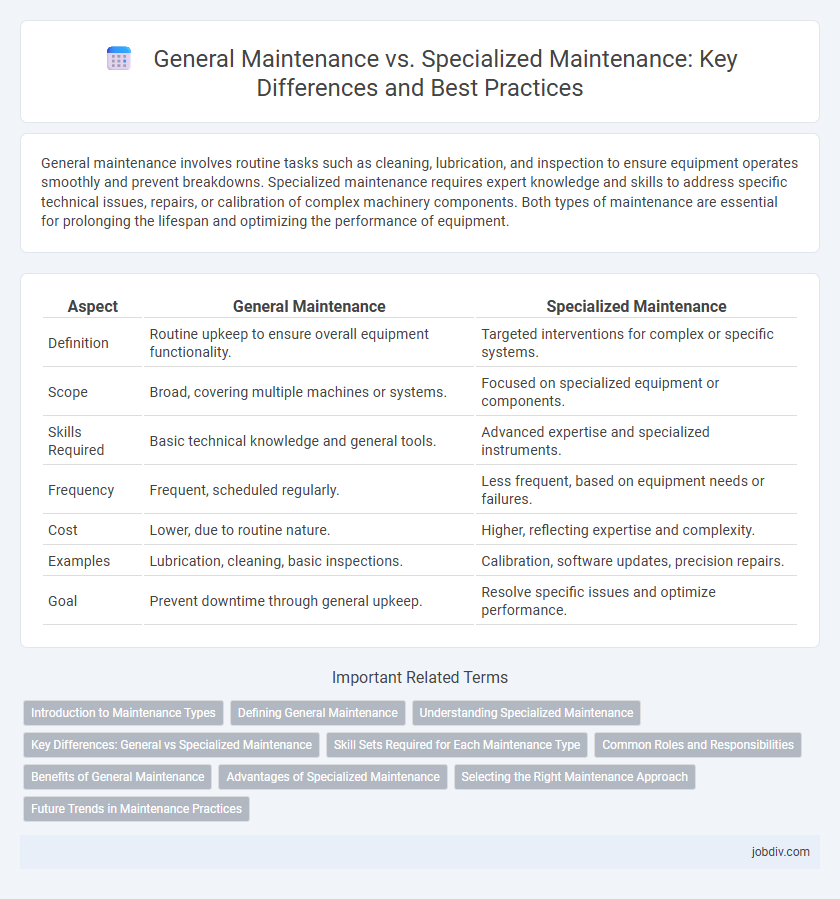 General Maintenance vs. Specialized Maintenance: Key Differences and Best Practices