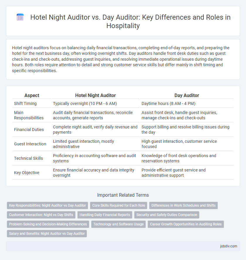 Hotel Night Auditor vs. Day Auditor: Key Differences and Roles in Hospitality