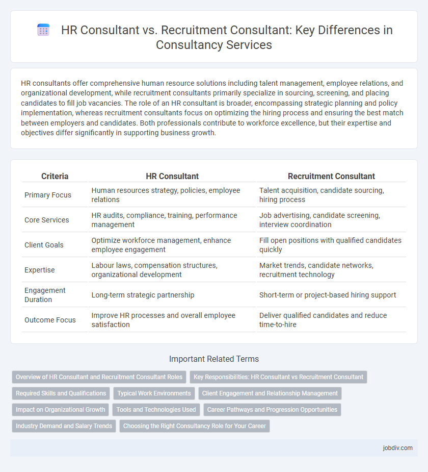HR Consultant vs. Recruitment Consultant: Key Differences in Consultancy Services