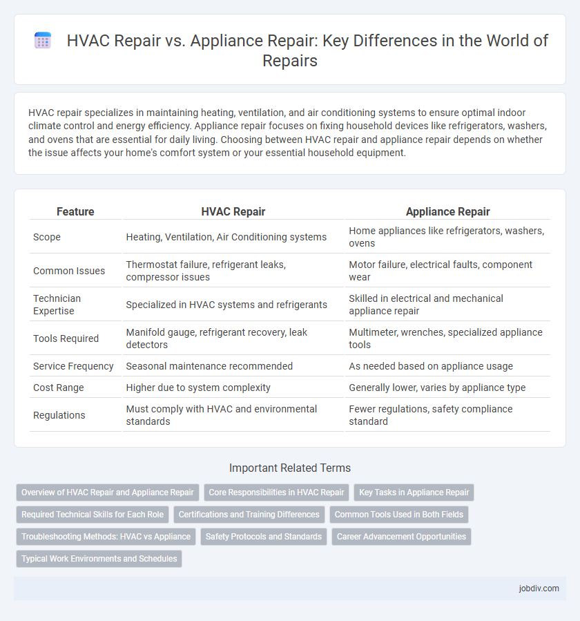 HVAC Repair vs. Appliance Repair: Key Differences in the World of Repairs
