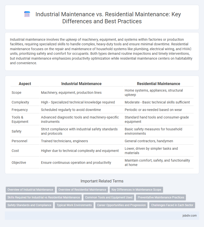 Industrial Maintenance vs. Residential Maintenance: Key Differences and Best Practices