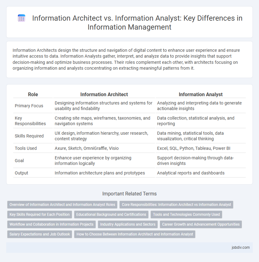 Information Architect vs. Information Analyst: Key Differences in Information Management