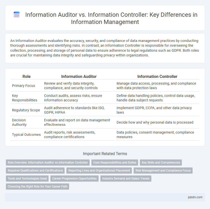 Information Auditor vs. Information Controller: Key Differences in Information Management