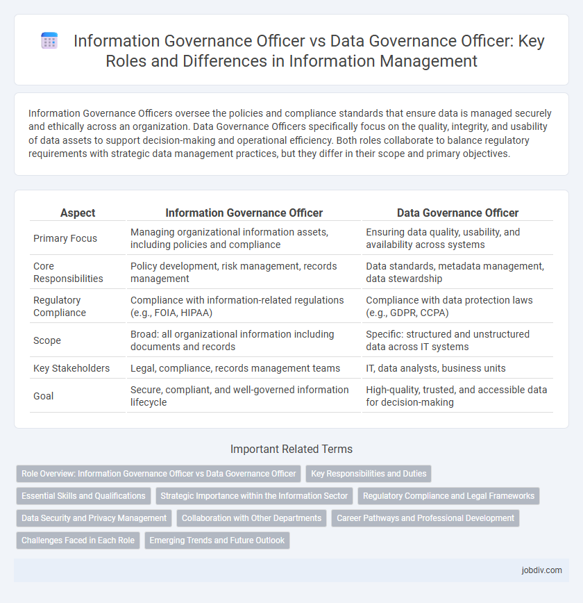 Information Governance Officer vs Data Governance Officer: Key Roles and Differences in Information Management