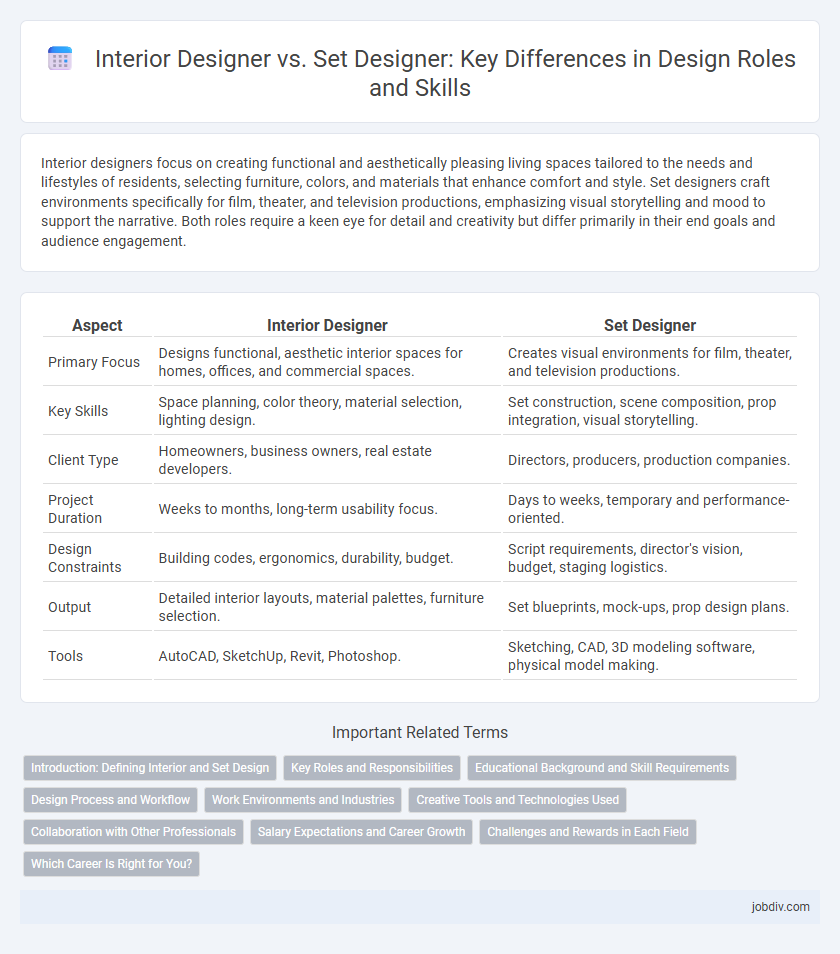 Interior Designer vs. Set Designer: Key Differences in Design Roles and Skills