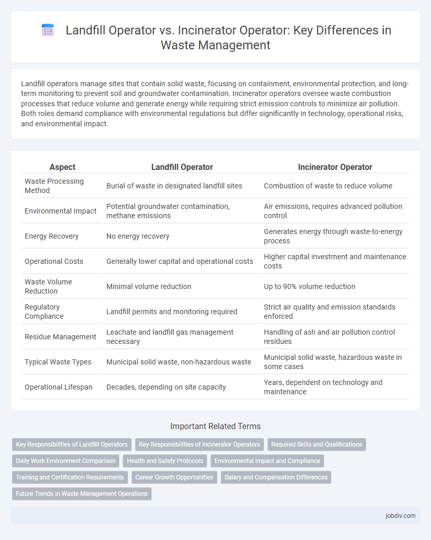 Landfill Operator vs. Incinerator Operator: Key Differences in Waste Management