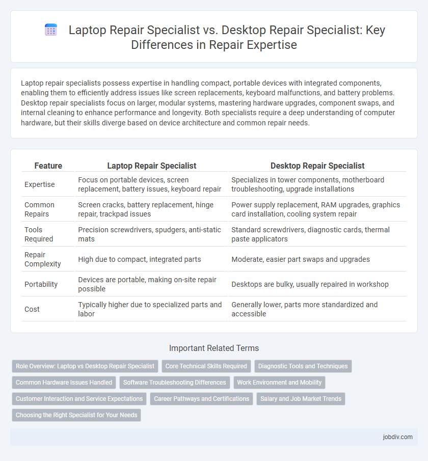 Laptop Repair Specialist vs. Desktop Repair Specialist: Key Differences in Repair Expertise