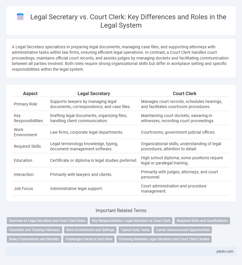 Legal Secretary vs. Court Clerk: Key Differences and Roles in the Legal System