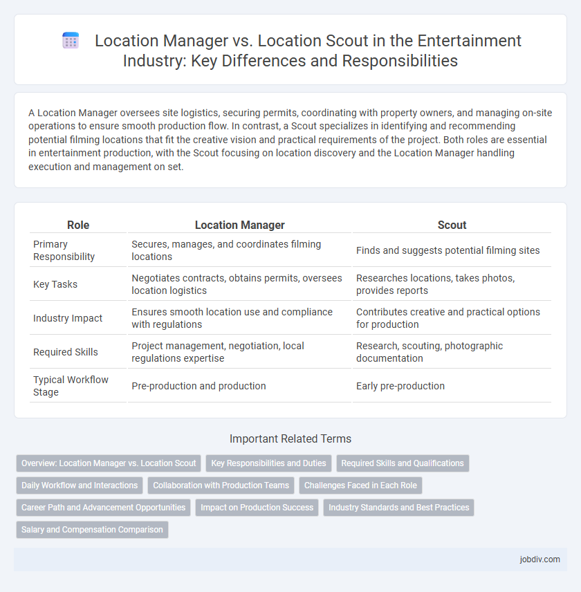 Location Manager vs. Location Scout in the Entertainment Industry: Key Differences and Responsibilities