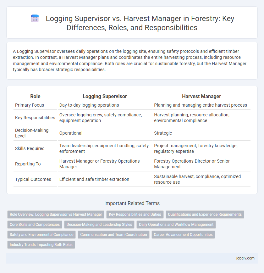 Logging Supervisor vs. Harvest Manager in Forestry: Key Differences, Roles, and Responsibilities