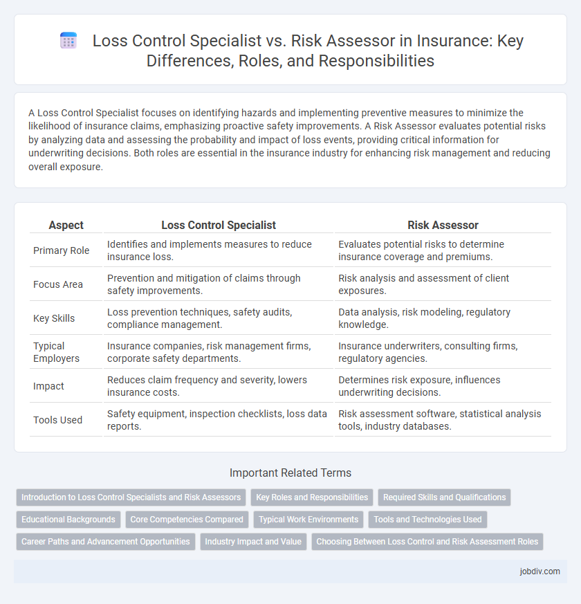 Loss Control Specialist vs. Risk Assessor in Insurance: Key Differences, Roles, and Responsibilities