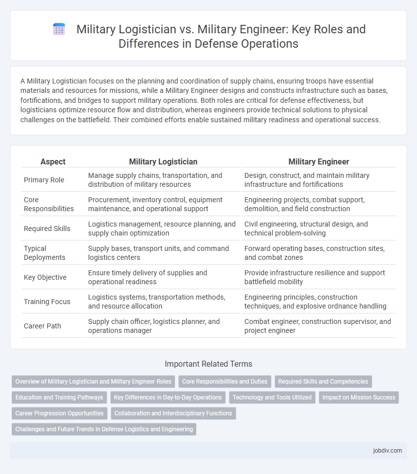 Military Logistician vs. Military Engineer: Key Roles and Differences in Defense Operations