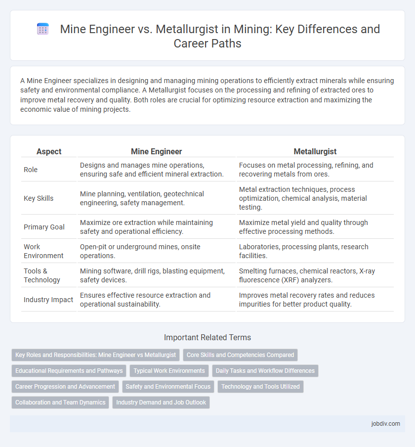 Mine Engineer vs. Metallurgist in Mining: Key Differences and Career Paths