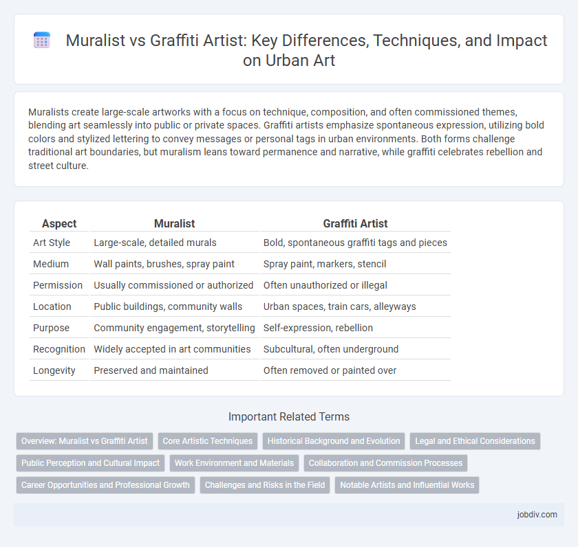 Muralist vs Graffiti Artist: Key Differences, Techniques, and Impact on Urban Art