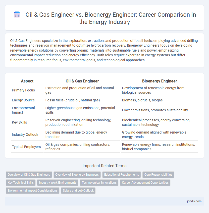 Oil & Gas Engineer vs. Bioenergy Engineer: Career Comparison in the Energy Industry