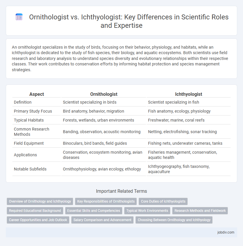 Ornithologist vs. Ichthyologist: Key Differences in Scientific Roles and Expertise
