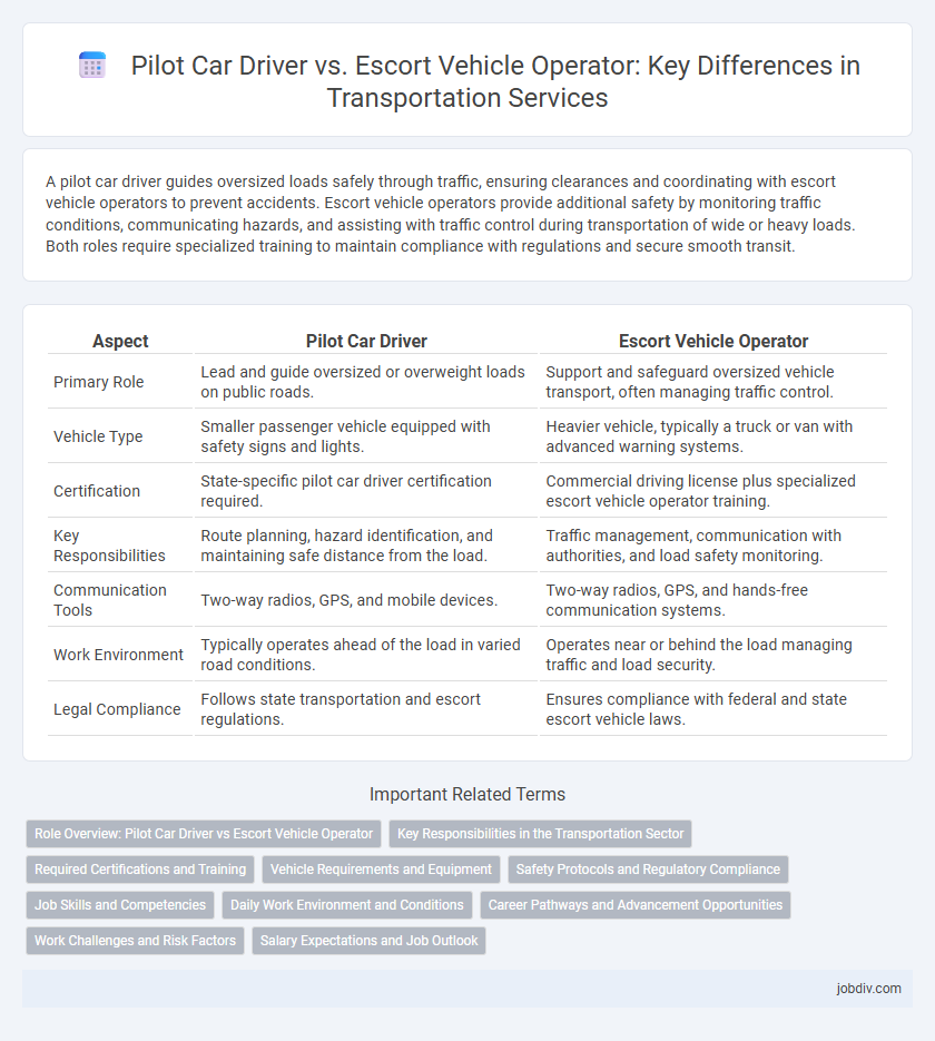 Pilot Car Driver vs. Escort Vehicle Operator: Key Differences in Transportation Services