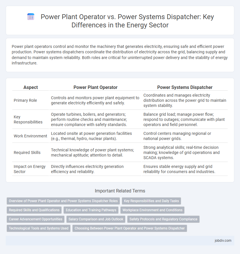 Power Plant Operator vs. Power Systems Dispatcher: Key Differences in the Energy Sector