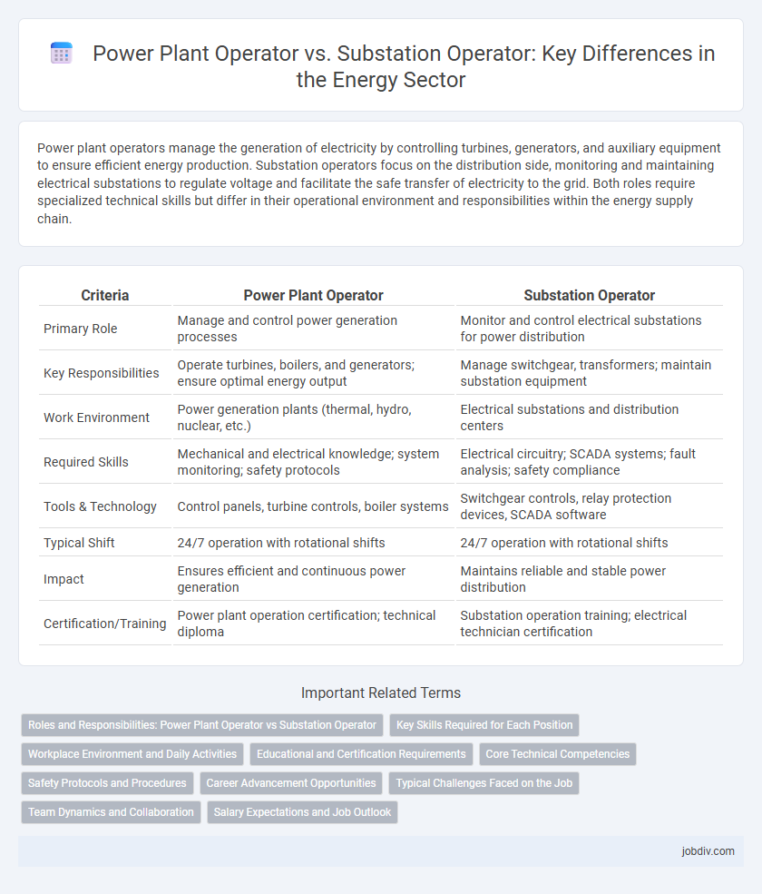 Power Plant Operator vs. Substation Operator: Key Differences in the Energy Sector