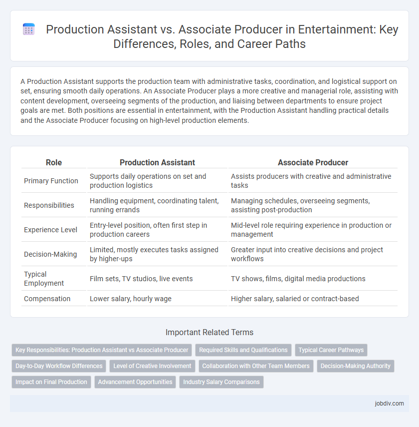 Production Assistant vs. Associate Producer in Entertainment: Key Differences, Roles, and Career Paths