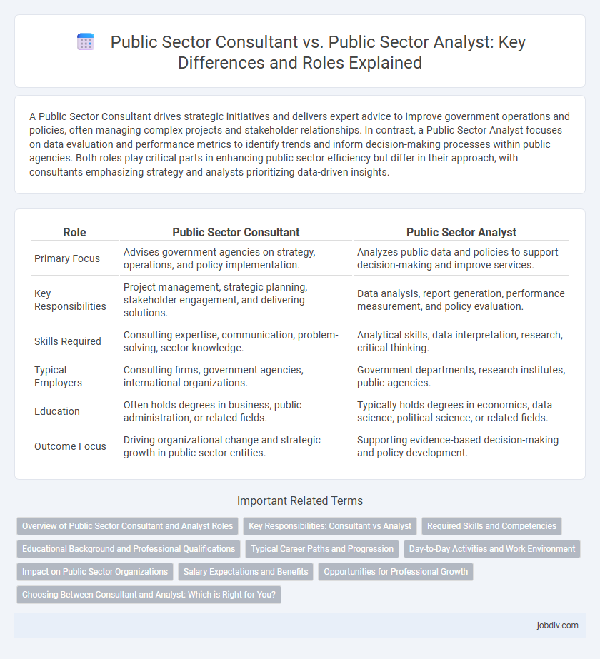 Public Sector Consultant vs. Public Sector Analyst: Key Differences and Roles Explained
