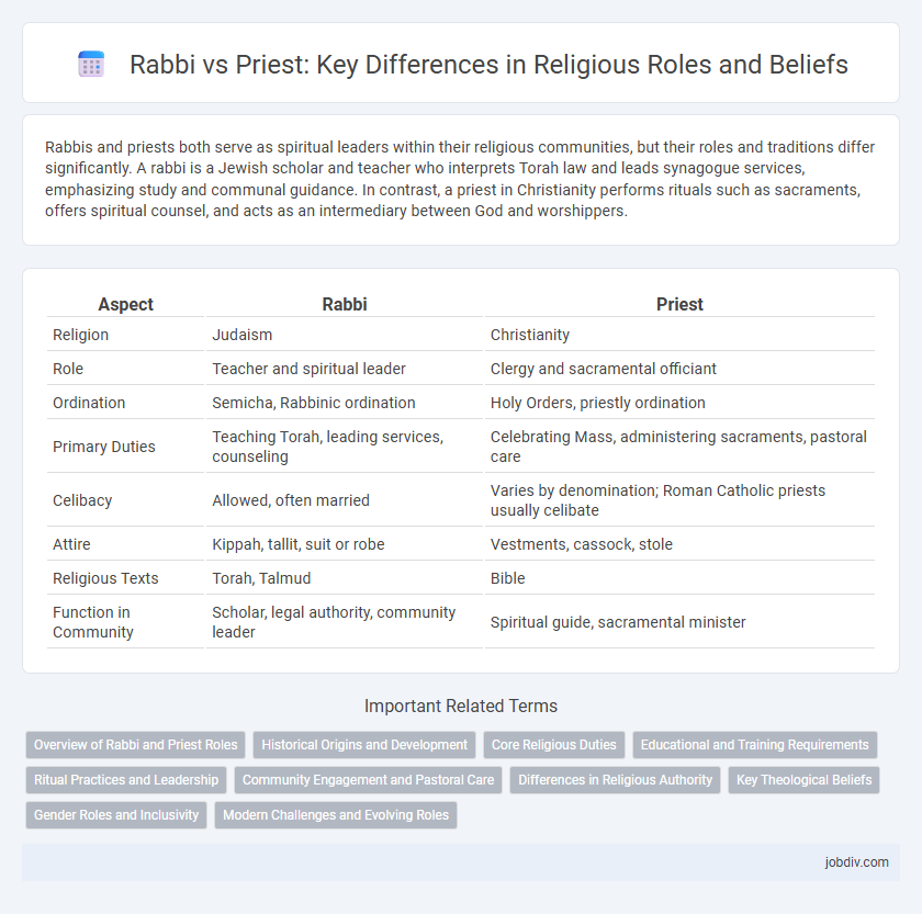 Rabbi vs Priest: Key Differences in Religious Roles and Beliefs