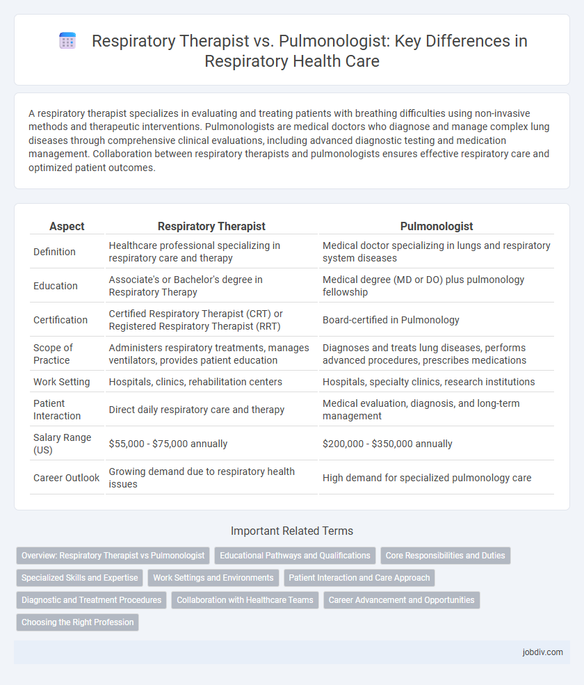 Respiratory Therapist vs. Pulmonologist: Key Differences in Respiratory Health Care